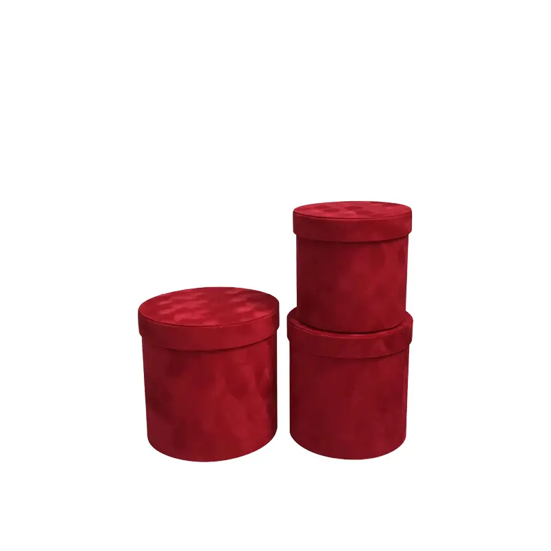 6PCS RED SUEDE GIFT BOXES (10*8CM)