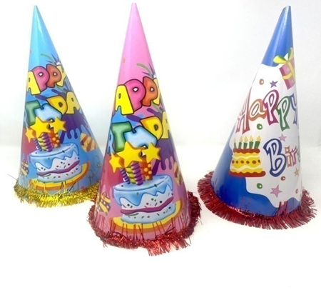 10PCS HAPPY BIRTHDAY HATS ASSR PATTERNS,33*17CM