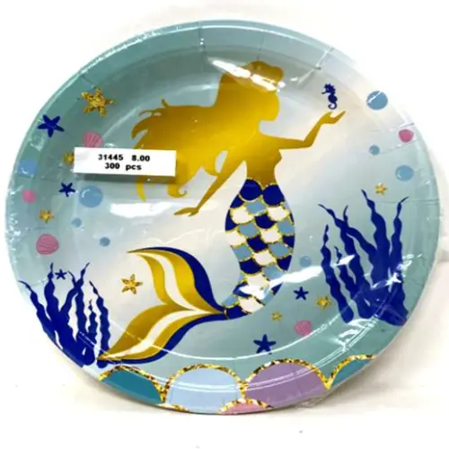 7'' MERMAID PARTY PLATE, 18CM