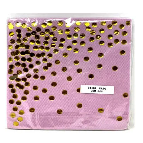 PINK AND GOLD PARTY NAPKINS,17*17CM