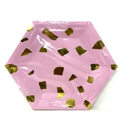 BLUSH & GOLD PARTY PLATE, 23*26CM