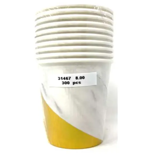 WHITE & GOLD PARTY CUP, 9CM