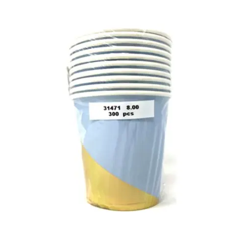 10 PCS BLUE & GOLD PARTY CUP, 9CM
