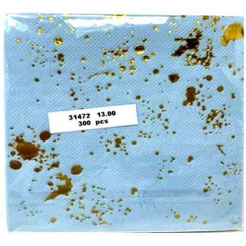 BLUE & GOLD NAPKINS,13*13CM