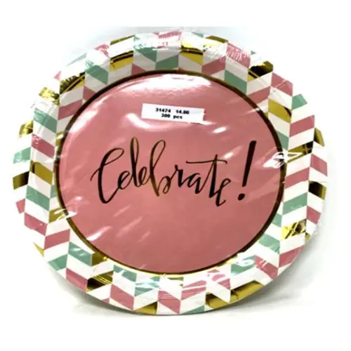 CELEBRATE PARTY PLATE,23CM