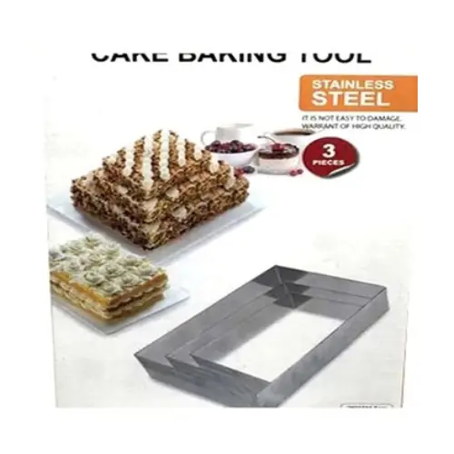 3 PCS RECTANGLE STAINLESS STEEL BAKING TOOL