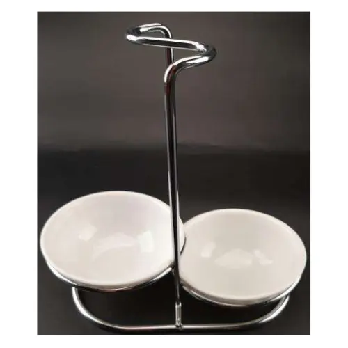 2 SERVING BOWL AND HOLDER SET