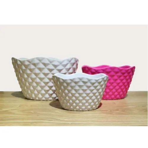 FLOWER POT- BLACK & WHITE (20*15*12)