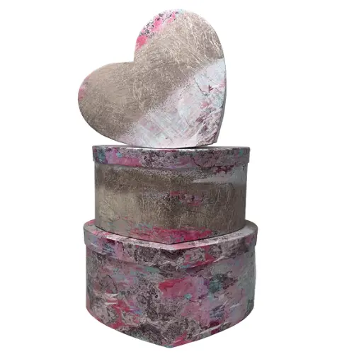 FLOWER BOX 3PCS- S:11.5x11.5x9cm, M:14x14x11cm, L:16.5x16.5x13cm 