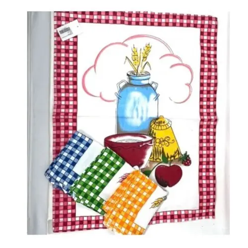 TEA TOWEL COLORS: RED, BLUE, GREEN &  ORANGE-SIZE: 29.25*20"