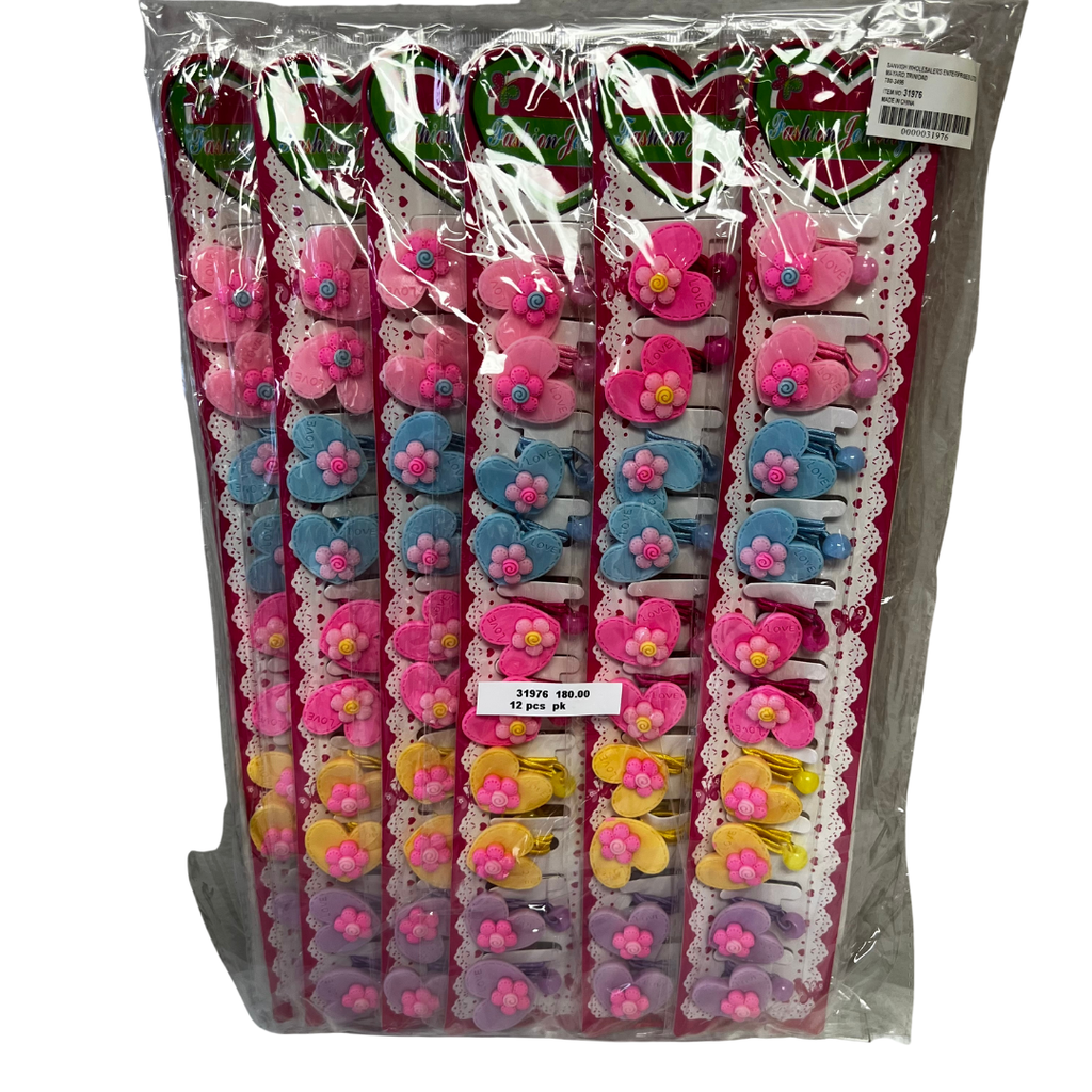 LOVE HEART HAIR ELASTIC (12 CARDS)