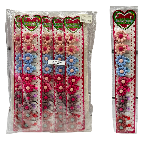 FLOWERS HAIR ELASTIC (12 CARDS)