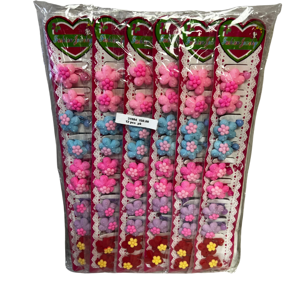 FLOWERS HAIR ELASTIC (12 CARDS)