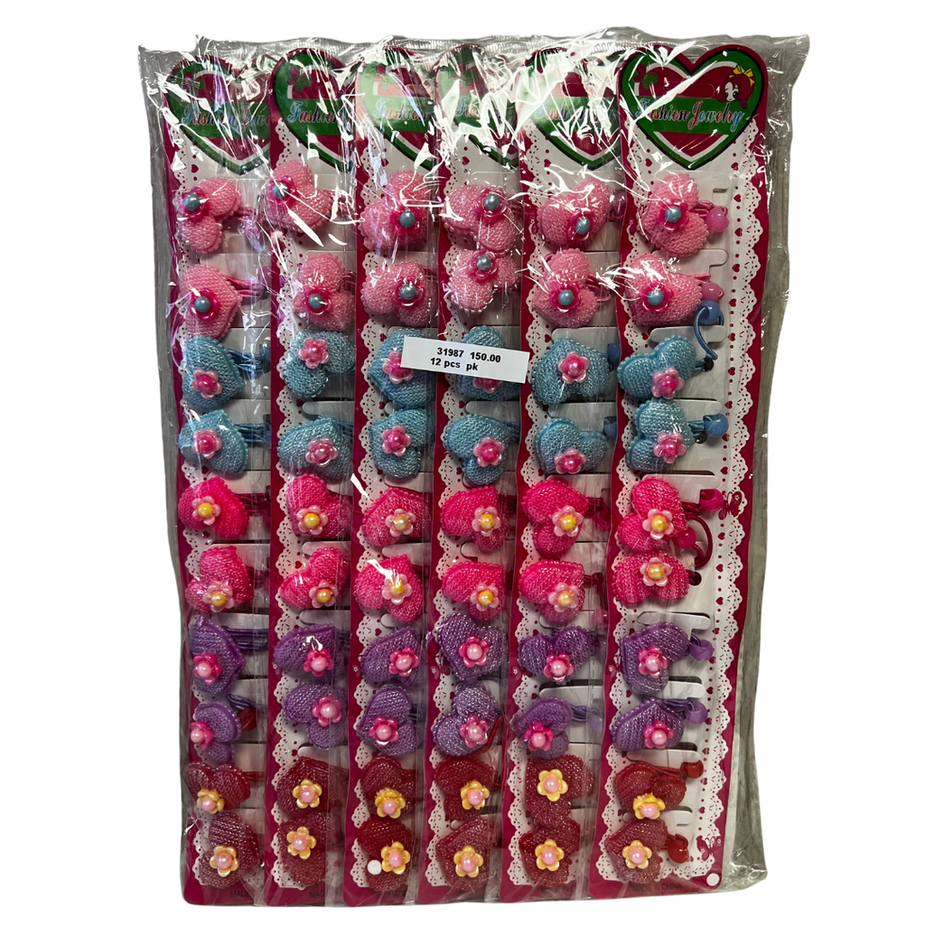 HEART HAIR ELASTIC (12 CARDS)