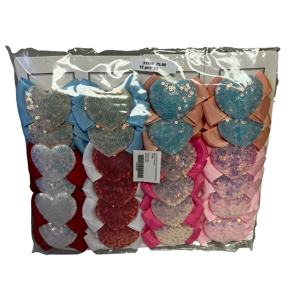 2PCS HEART HAIR CLIP (12 CARDS)