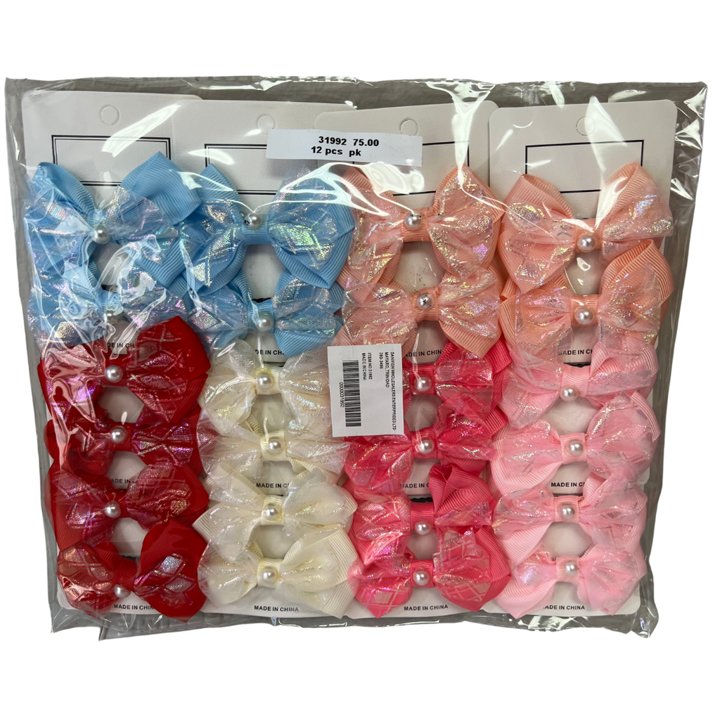 2PCS BOW HAIR CLIP (12 CARDS)