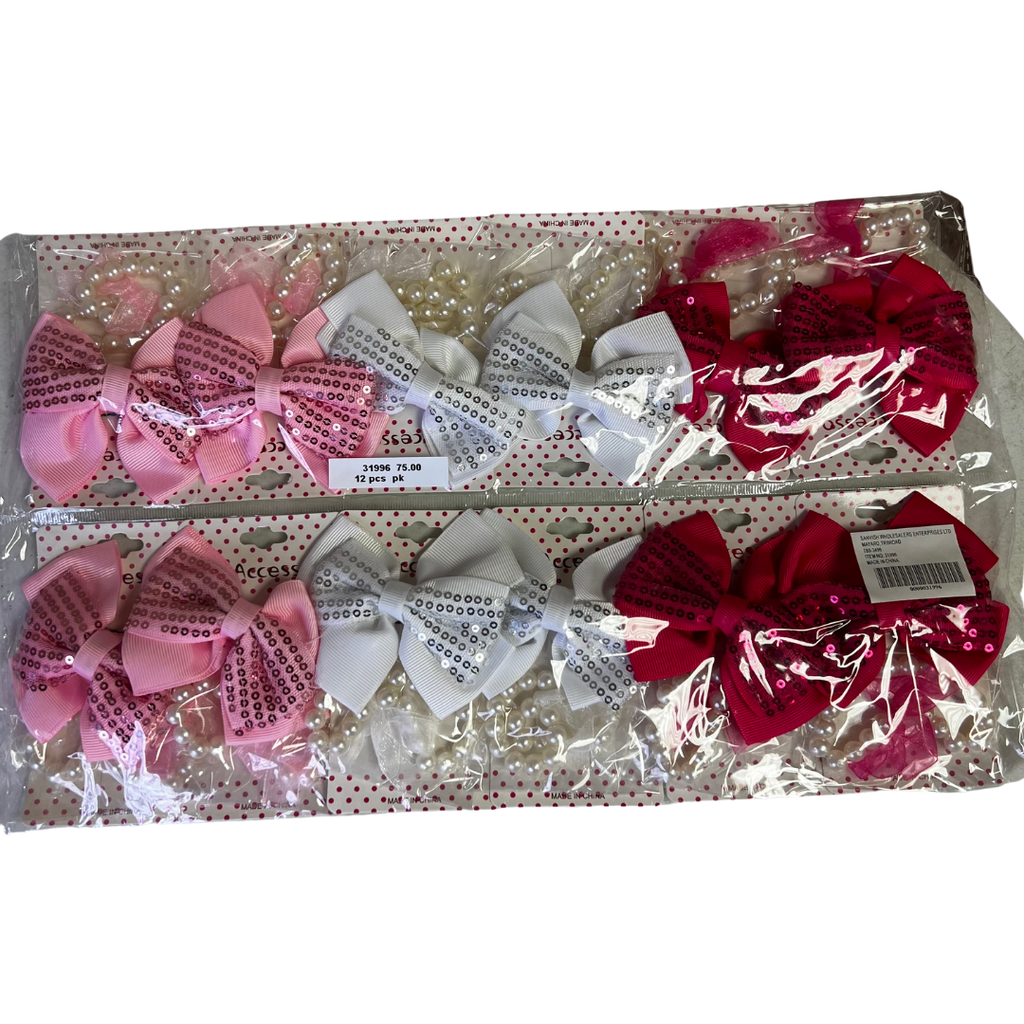 2PCS BOW CLIP W BRACELET (12 CARDS)