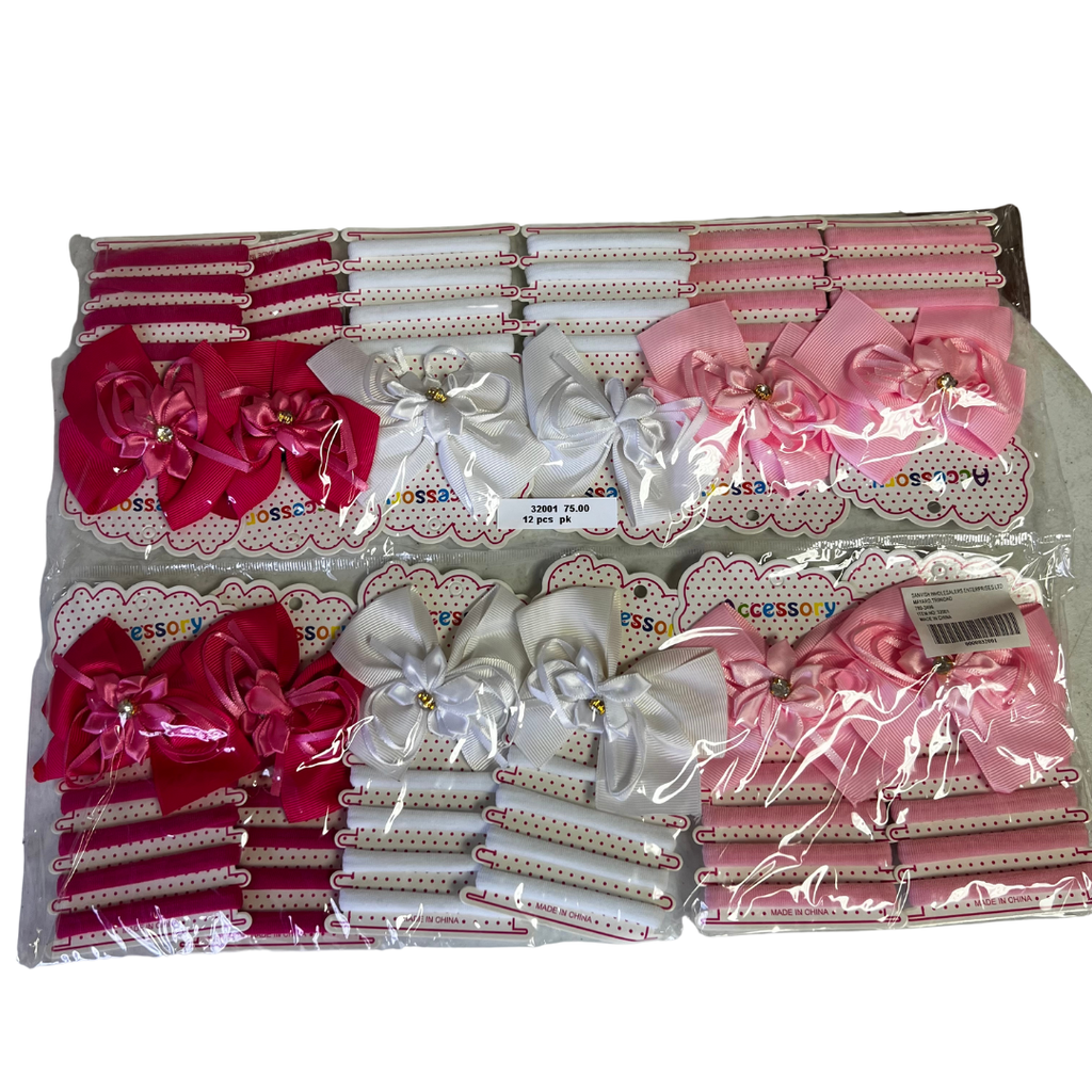 5 PC HAIR TIE WITH BOW (12 CARDS)