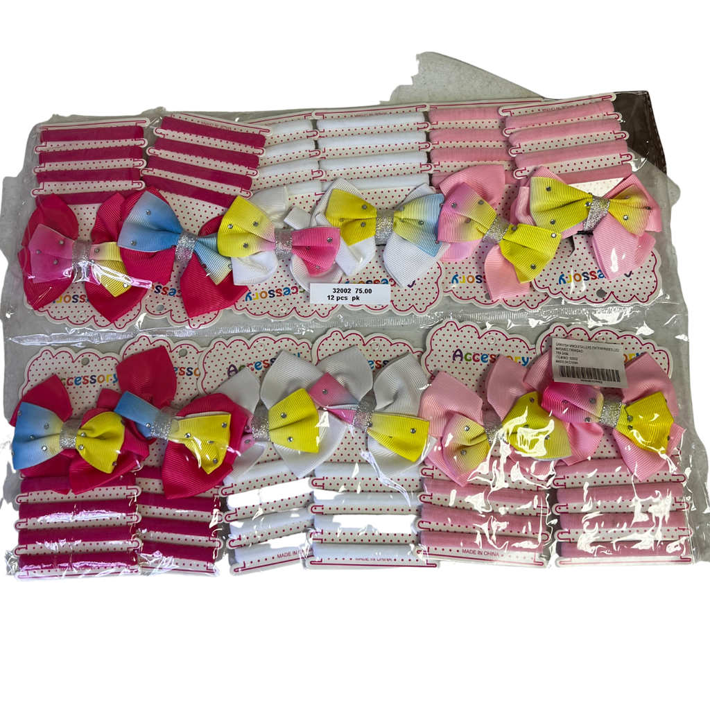 5 PCS HAIR ACCESSORY WITH BOW CLIP (12 CARDS)