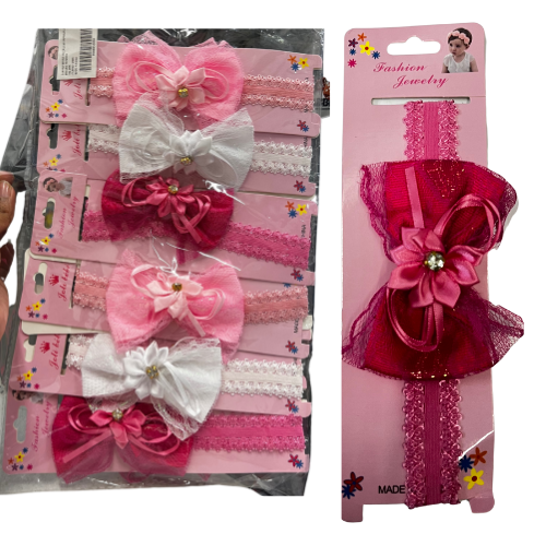BOW HAIR BAND (12 CARDS)