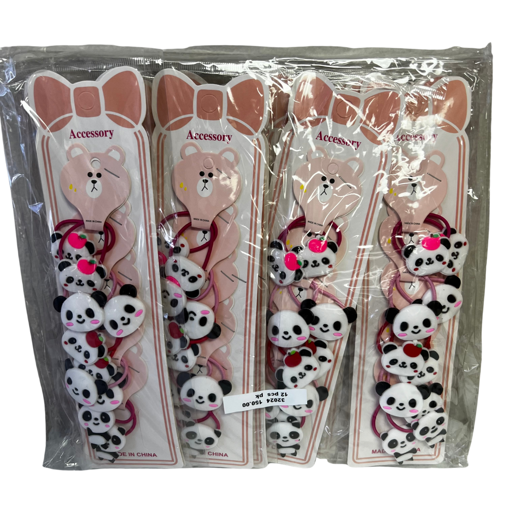 PANDA BEAR HAIR TIE (12 CARDS)