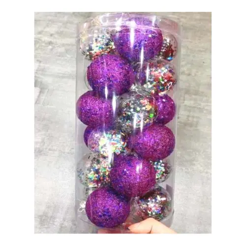 24 PCS ASSORTED CHRISTMAS BALLS