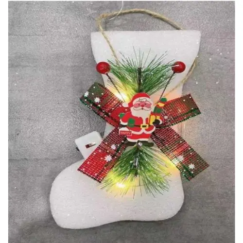 HANGING LIGHTING BOOT W SANTA
