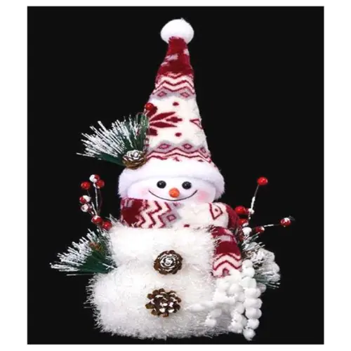 DECORATED SNOWMAN W BATTERY