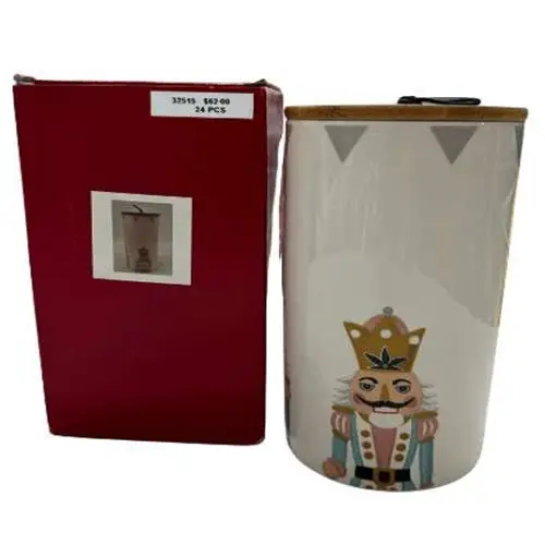 8" NUTCRACKER THEMED CERAMIC JAR