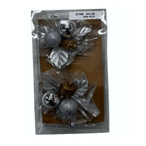 2 PCS SILVER CHRISTMAS DECORATION