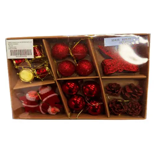24 PCS ASR HANGING RED CHRISTMAS SET