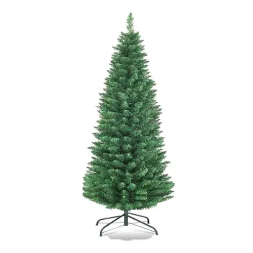 6 FT PENCIL CHRISTMAS TREE W STEEL FOOT
