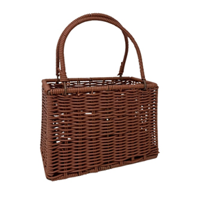 RECTANGULAR FLOWER BASKET W HANDLE (8.5*6*5")