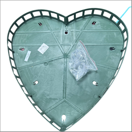HEART SUCTION CUP WITHOUT FLORAL FOAM (18*17")