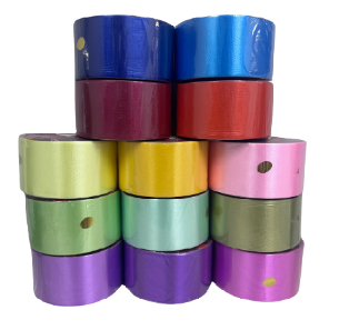 3" PAPER SATIN RIBBON 21 ASSR COLORS- CASE QUANTITY: 100 SIZE: 3"