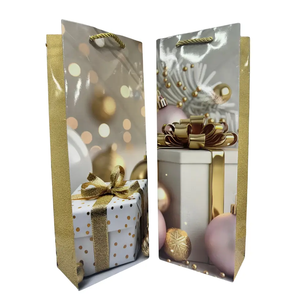 12PCS "MERRY CHRISTMAS"  WINE BAG 