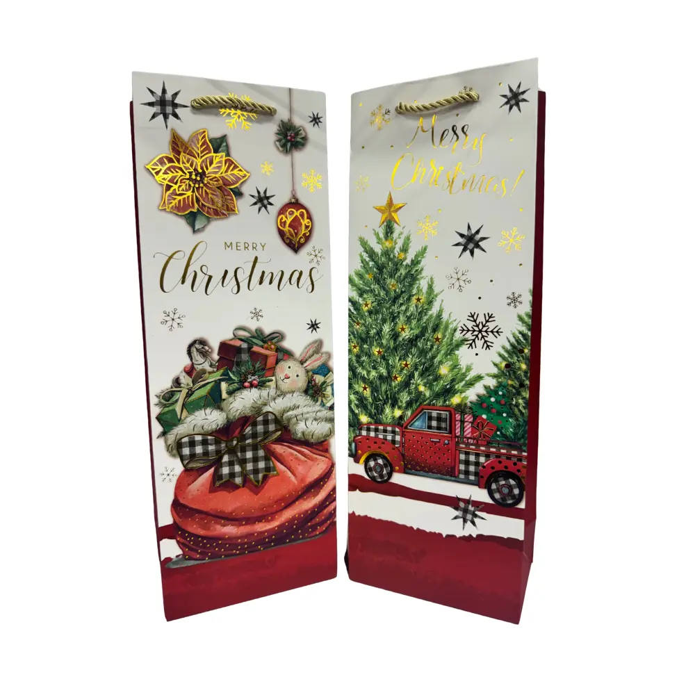 12PCS "MERRY CHRISTMAS"   CHRISTMAS WINE BAG 