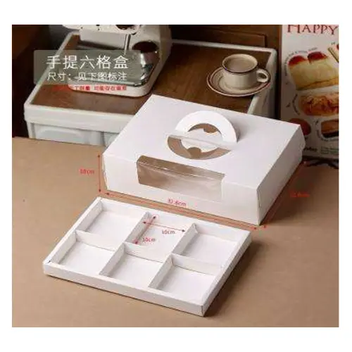 5PCS 6 COMPARTMENT  DESSERT BOX 