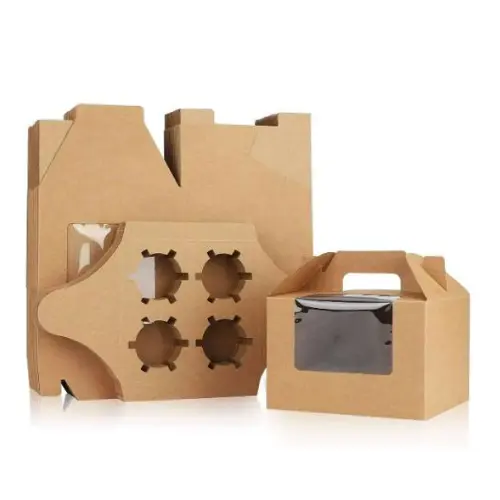 50PCS CUPCAKE BOX  HOLDS 4 CUPCAKES