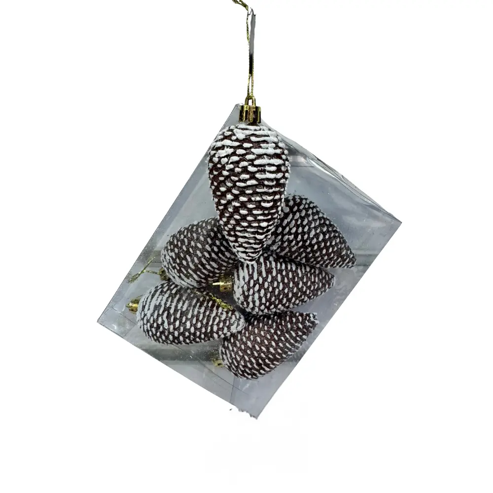  6PCS HANGING PINE CONES 