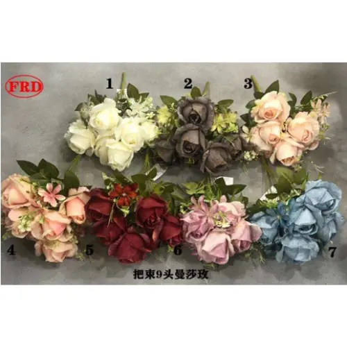 9 HEADS ARTIFICIAL ROSES