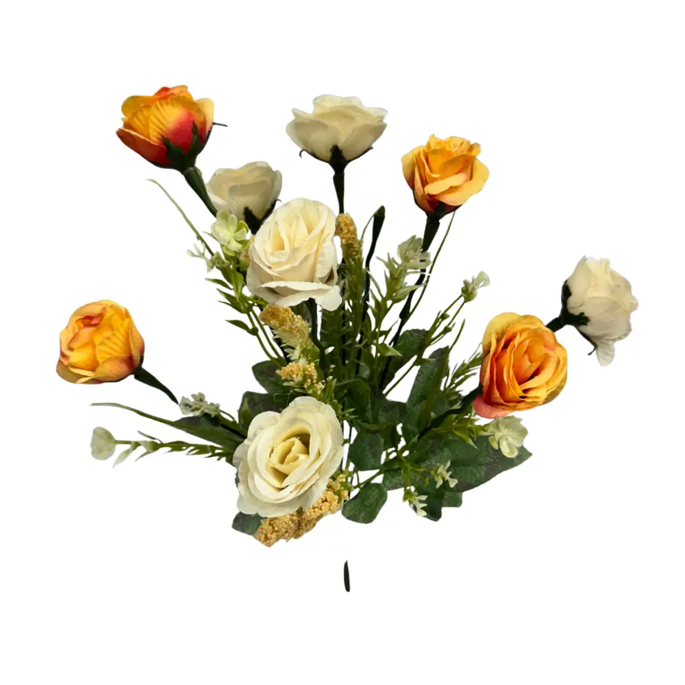 10 HEADS ARTIFICIAL MINI  ROSES