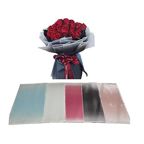 20PCS FADING EDGED WRAPPING PAPER BLACK, BLUE, PEACH, PINK, WHITE (22*22")