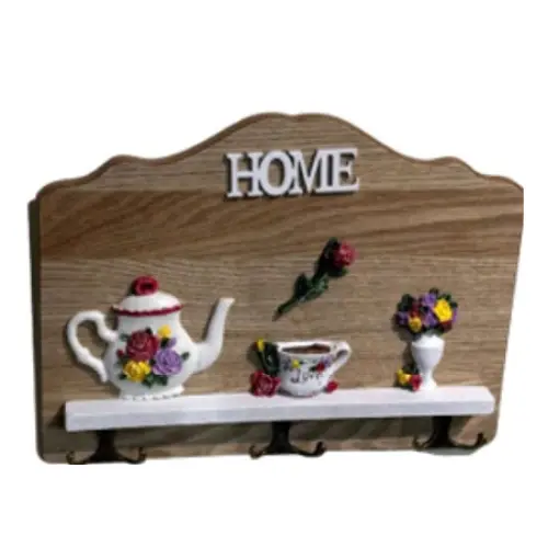 MULTI-PURPOSE WOODEN  HANGER W HOOKS