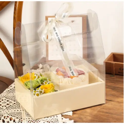 TRANSPARENT CAKE FLOWER BOX (10*11*7")