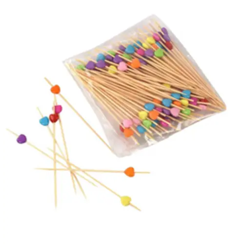 50 PCS COLORED BAMBOO PICKS 
