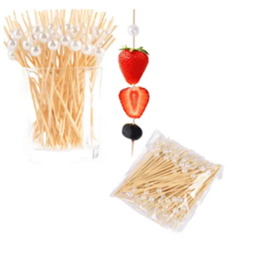 50 PCS PEARL BAMBOO PICKS