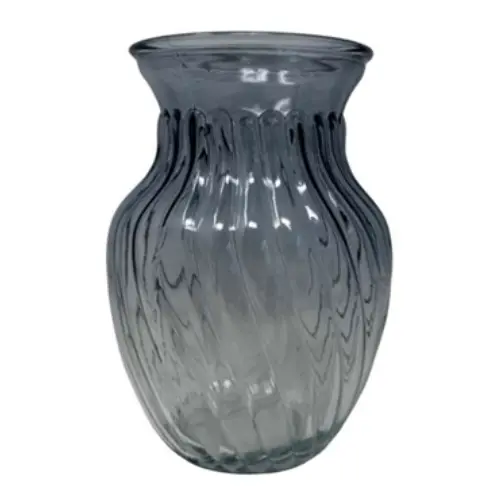 STRIPED VASE COLORS: CLEAR, GRAY, BLUE 