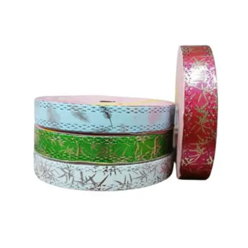 3/4" METALLIC RIBBON COLORS: BLUE, GREEN, PINK,  WHITE