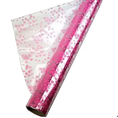 FLOWERED CELLOPHANE WRAP  BY THE ROLL (27" * 100Y)